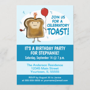 Funny Celebratory Toast Birthday Party Invitation