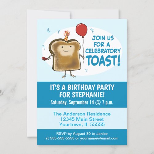 Funny Celebratory Toast Birthday Party Invitation