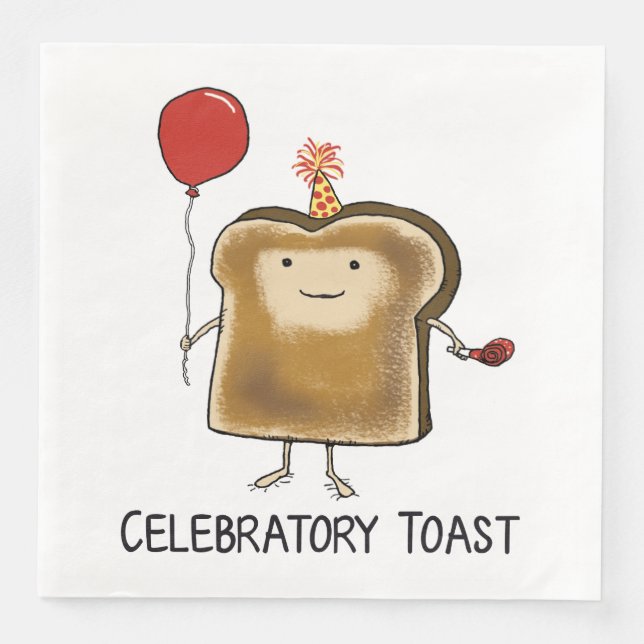 Funny Celebratory Toast Paper Dinner Napkins (Front)