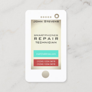 Funny cell phone faux look shape business card