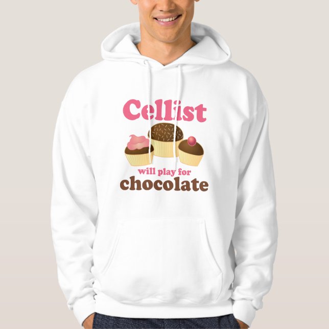Funny Cello Chocolate Design Hoodie (Front)