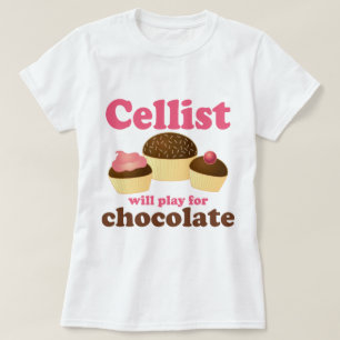 Funny Cello Chocolate Design T-Shirt