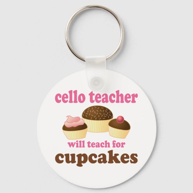 Funny Cello Teacher Keychain (Front)