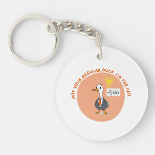 Funny CEO Duck – Business Boss Gift Idea Keychain