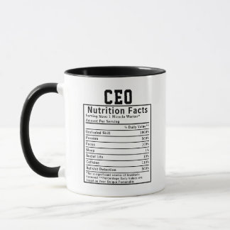 Funny CEO Nutrition Facts Business Leader Gift Mug