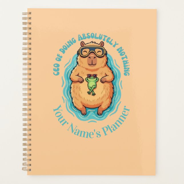 Funny CEO of Doing Nothing Capybara Frog Notebook (Front)