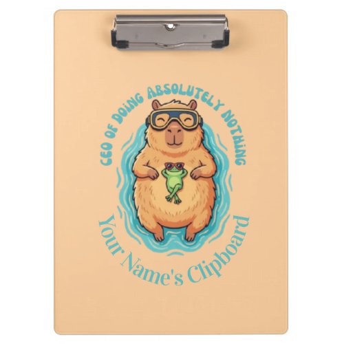 Funny CEO of Doing Nothing Capybara Frog Notebook Clipboard