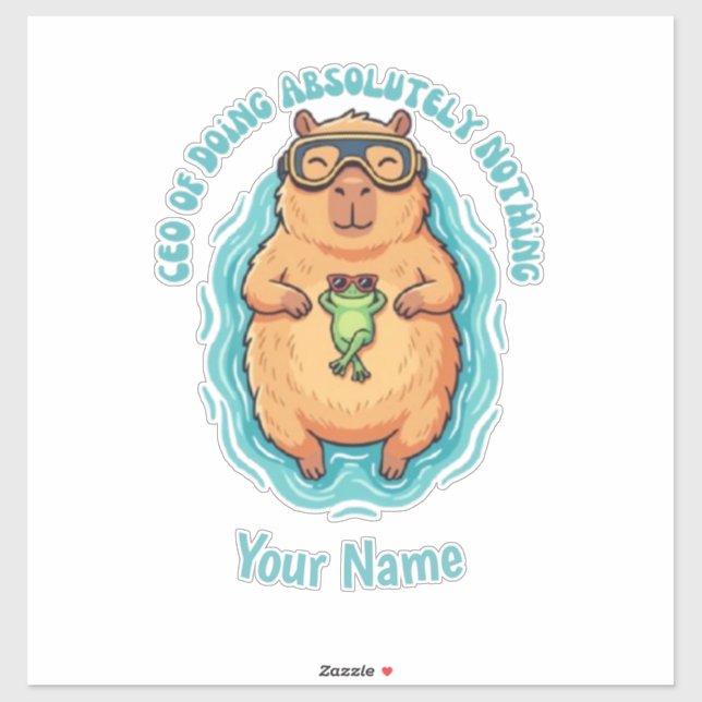 Funny CEO of Doing Nothing Capybara Frog Sticker (Sheet)