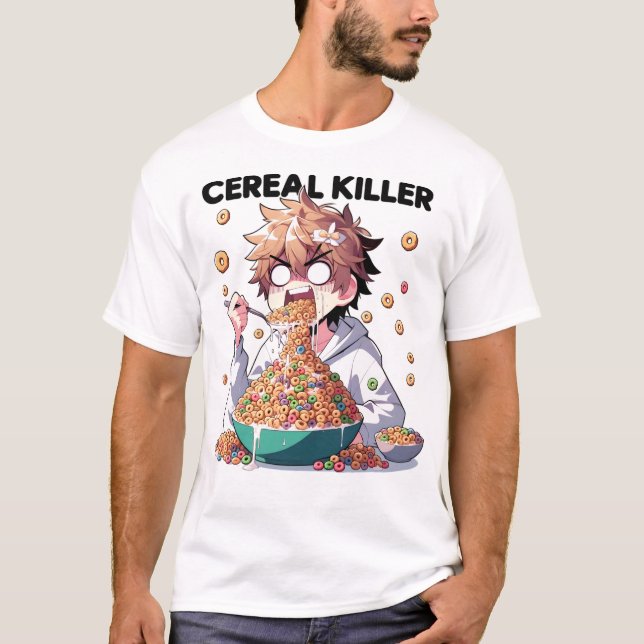 Funny Cereal Killer Design T-Shirt (Front)