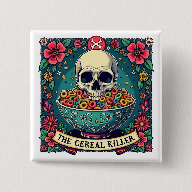 Funny Cereal Killer Family Cereal Lovers  Button (Front)