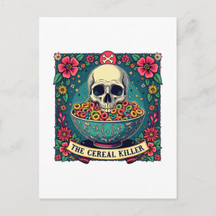 Funny Cereal Killer Family Cereal Lovers  Holiday Postcard