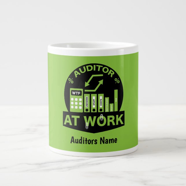 Funny Certified Auditor Gift  Giant Coffee Mug (Front)