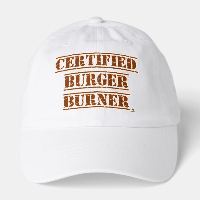 Funny Certified Burger Burner BBQ Saying Hat (Front)