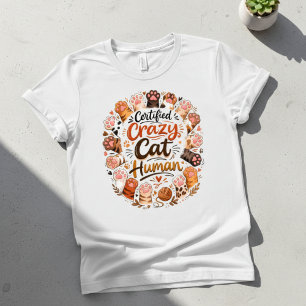 Funny Certified Crazy Cat Human Black Tri-Blend Shirt