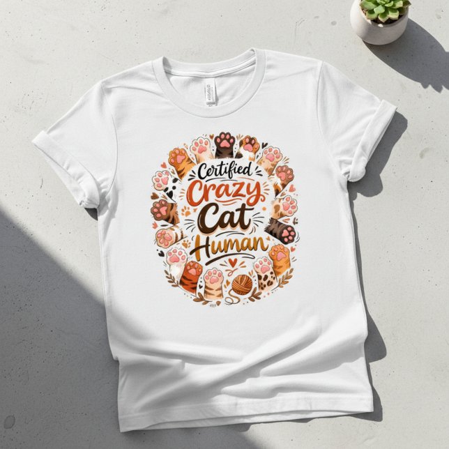 Funny Certified Crazy Cat Human Black Tri-Blend Shirt (Creator Uploaded)