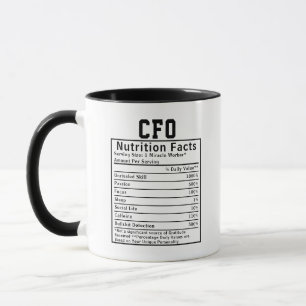 Funny CFO Nutrition Facts Gift For Chief Financial Mug