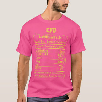 Funny CFO Nutritional Facts Motivational Quote  T-Shirt