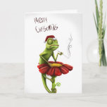 Funny Chameleon Christmas Card at Zazzle