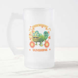 Funny Chameleon Good Morning Sunshine Frosted Glass Beer Mug