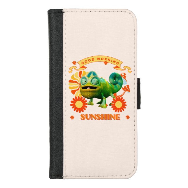 Funny Chameleon Good Morning Sunshine iPhone Wallet Case (Front)