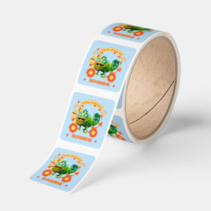 Funny Chameleon Good Morning Sunshine Square Sticker