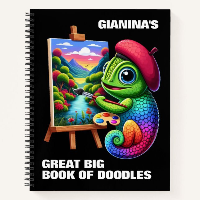 Funny Chameleons Understand Color Theory Notebook (Front)