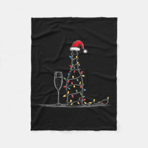 Funny Champagne Christmas Graphics Lights Lover Dr Fleece Blanket