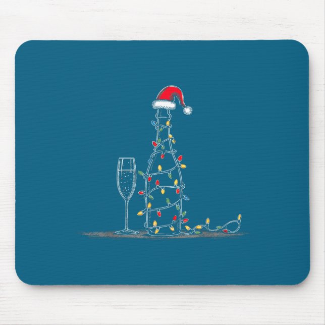 Funny Champagne Christmas Graphics Lights Lover Dr Mouse Pad (Front)