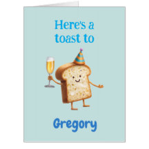 Funny Champagne Toast Character for Men, Bubbly