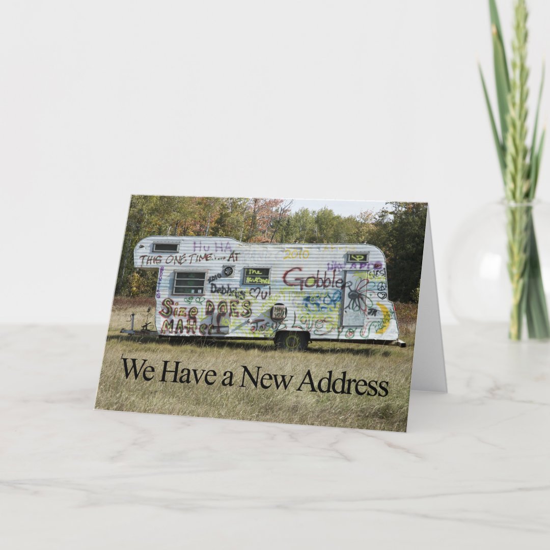 Funny Change of Address Card - Graffiti Trailer | Zazzle