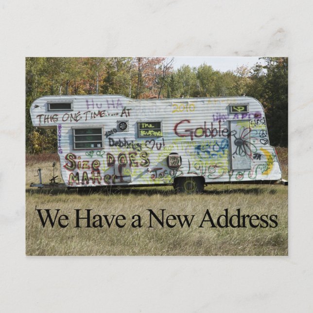 Funny Change of Address Card - Graffiti Trailer (Front)