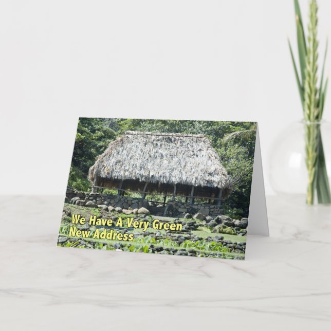 Funny Change of Address - Polynesian Hut Announcement (Front)