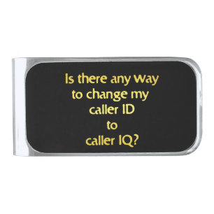 Funny Changing ID to IQ Joke Silver Finish Money Clip