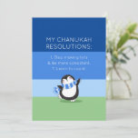 Funny Chanukah Hanukkah Resolution Holiday Card<br><div class="desc">This Hanukkah / Chanukah let our cute whimsical Penguin bring a smile to someone you love. With a silly - zany list of resolutions ( that can even be edited- if you choose.) Add your personal greeting on the reverse. After all, the best gift is the gift of laughter! Want...</div>