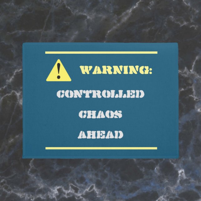 Funny Chaos Ahead Blue Doormat (Creator Uploaded)