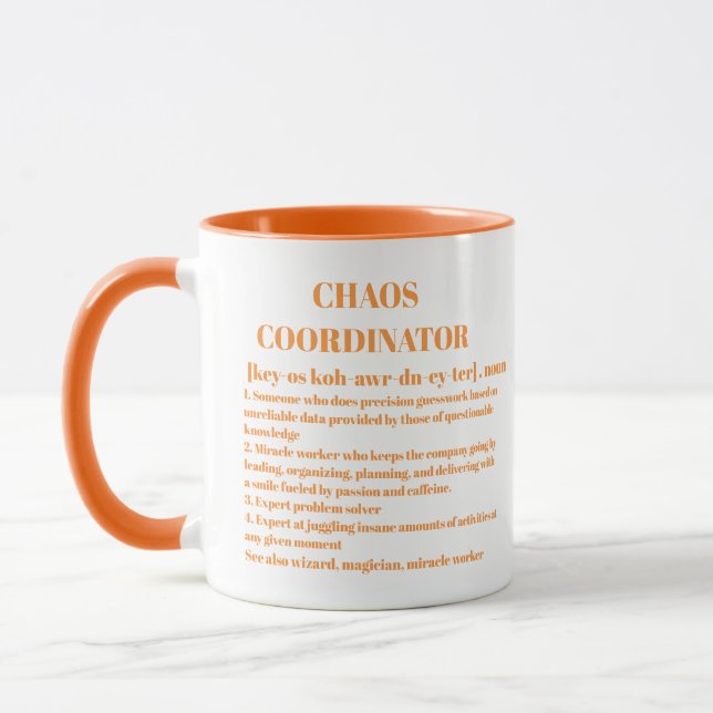 Funny Chaos Coordinator Definition Office Coworker Mug (Left)