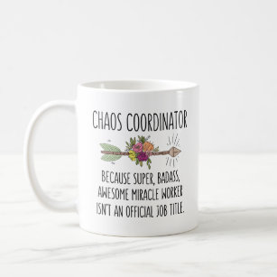 Chaos Co-ordinator - Gift Funny Manager Mug - Victorian Print