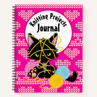 Funny Chaotic Cat Knitting Projects Notebook