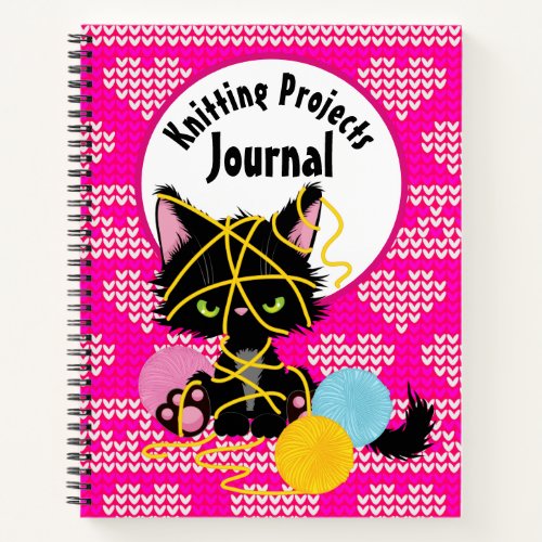 Funny Chaotic Cat Knitting Projects Notebook