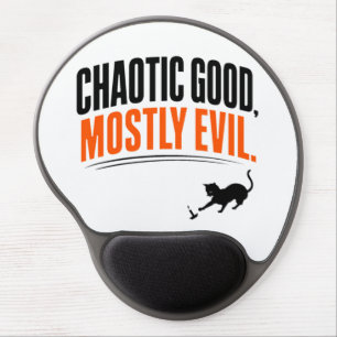 Funny Chaotic Good Mostly Evil Black Cat Halloween Gel Mouse Pad