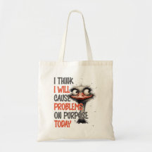 Funny Chaotic Ostrich Tote Bag