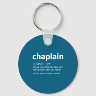 Funny Chaplain Definition New Job Gift For Chaplai Keychain