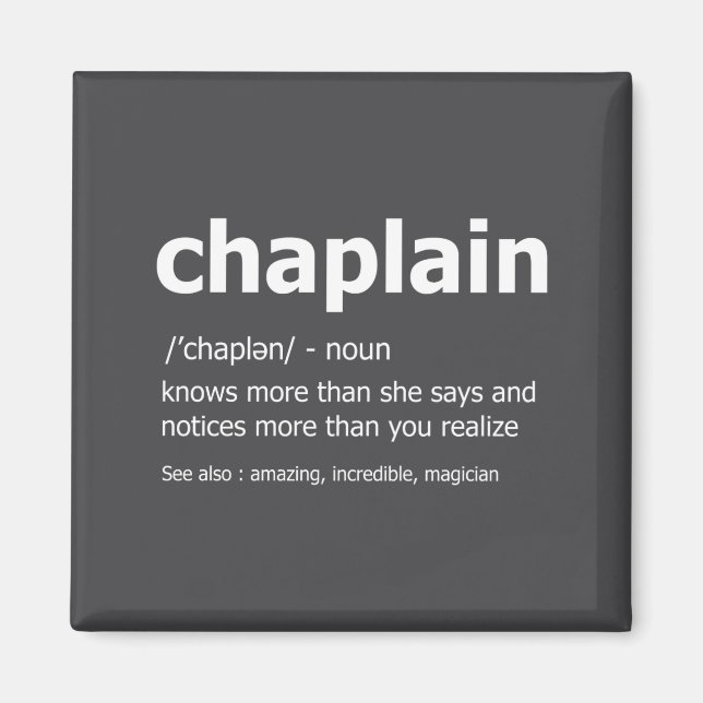 Funny Chaplain Definition New Job Gift For Chaplai Magnet (Front)