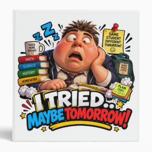 Funny Characters Back to School Balloon 3 Ring Binder