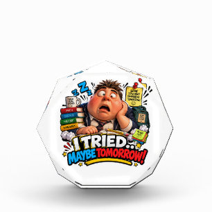 Funny Characters Back to School Balloon Acrylic Award