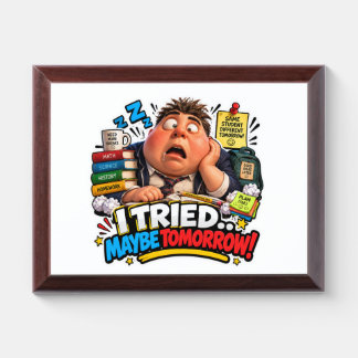 Funny Characters Back to School Balloon Award Plaque