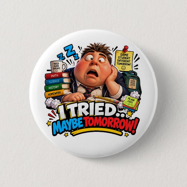 Funny Characters Back to School Balloon Button (Front)