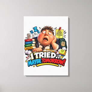 Funny Characters Back to School Balloon Canvas Print