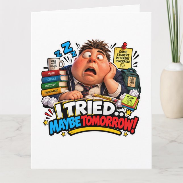 Funny Characters Back to School Balloon Card (Front)