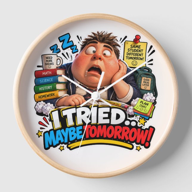 Funny Characters Back to School Balloon Clock (Front)